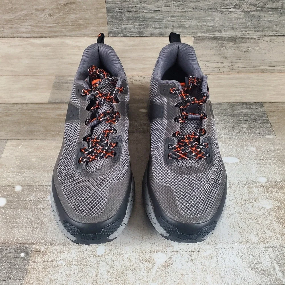 Kuru Atom Mens Hiking Shoes Sz 9.5 M Lead Gray Orange Spice Mesh Lace Up Sneaker